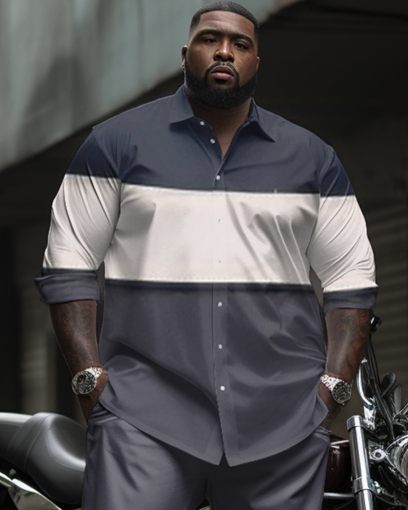 Big & Tall Colorblock Two-piece Set for big men view 2