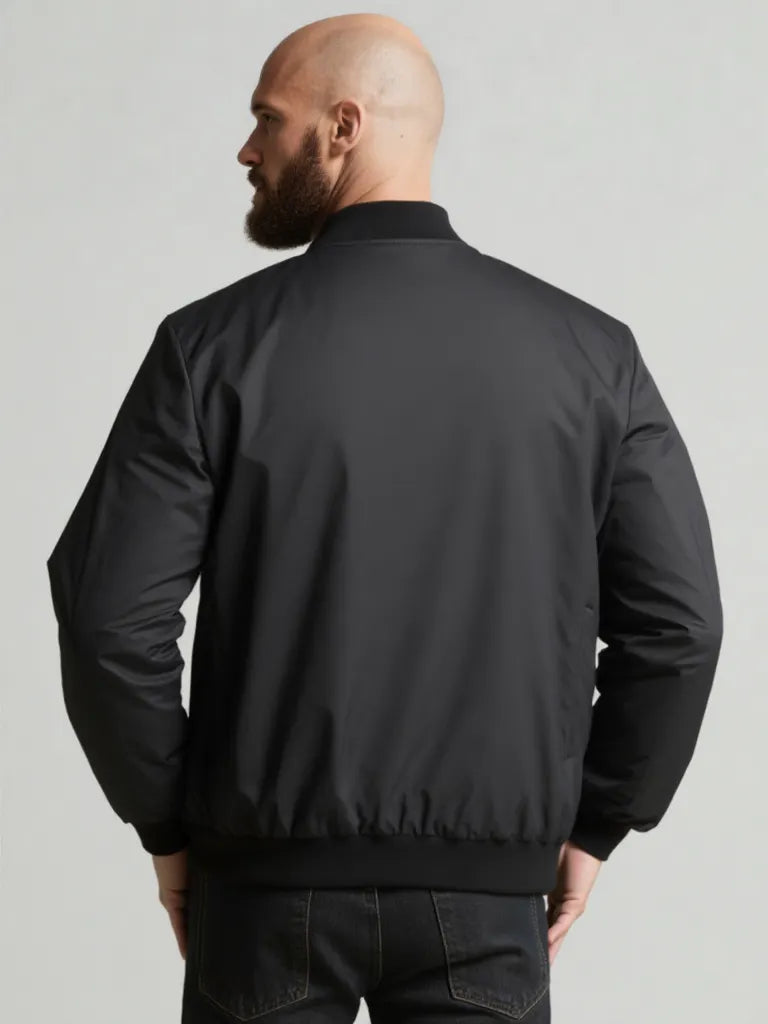 Big & Tall Black Solid Color Men's Clothing for big men view 3