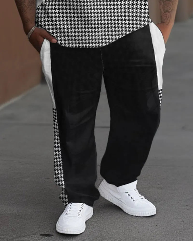 Big & Tall Colorblock T-Shirt Pants Set for big men view 3
