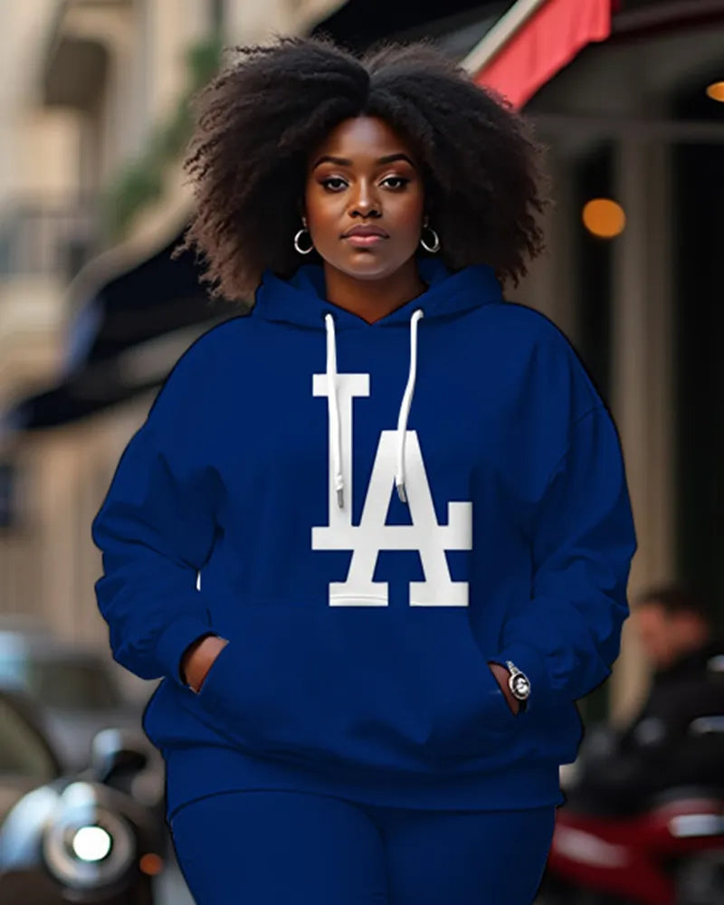 Big & Tall Graphic Hoodie Sweatpants Set for big men view 3