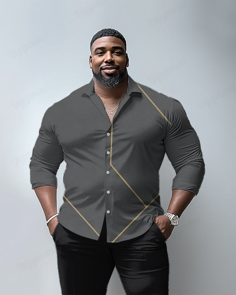 Big & Tall Business Casual Long Sleeve Shirt for big men