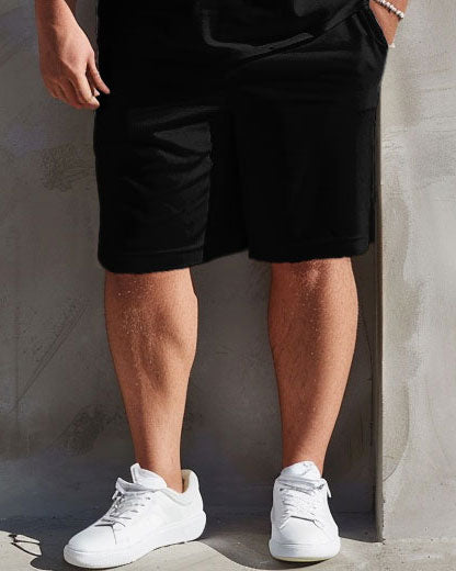Big & Tall Graphic T-Shirt Shorts Set for big men view 3