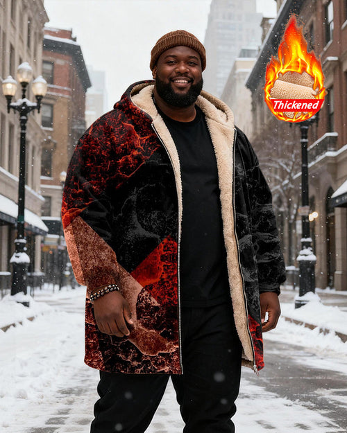 Big & Tall Black Red Graphic Hoodie for big men view 1