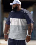 Big & Tall Colorblock Graphic Two-piece Set for big men view 2