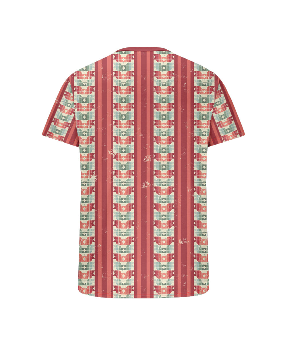 Big & Tall Pink Geometric Striped T-Shirt for big men view 5