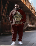 Big & Tall Graffiti Streetwear Hoodie Sweatpants Set for big men view 1