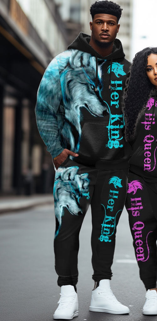 Big & Tall Graphic Streetwear Hoodie Sweatpants Set for big men view 2
