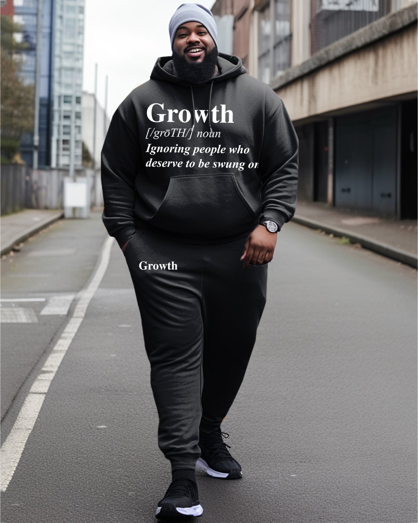 Big & Tall Graphic Hoodie Sweatpants Set for big men view 1