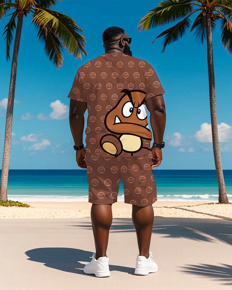Big & Tall Streetwear T-Shirt Shorts Set for big men view 2