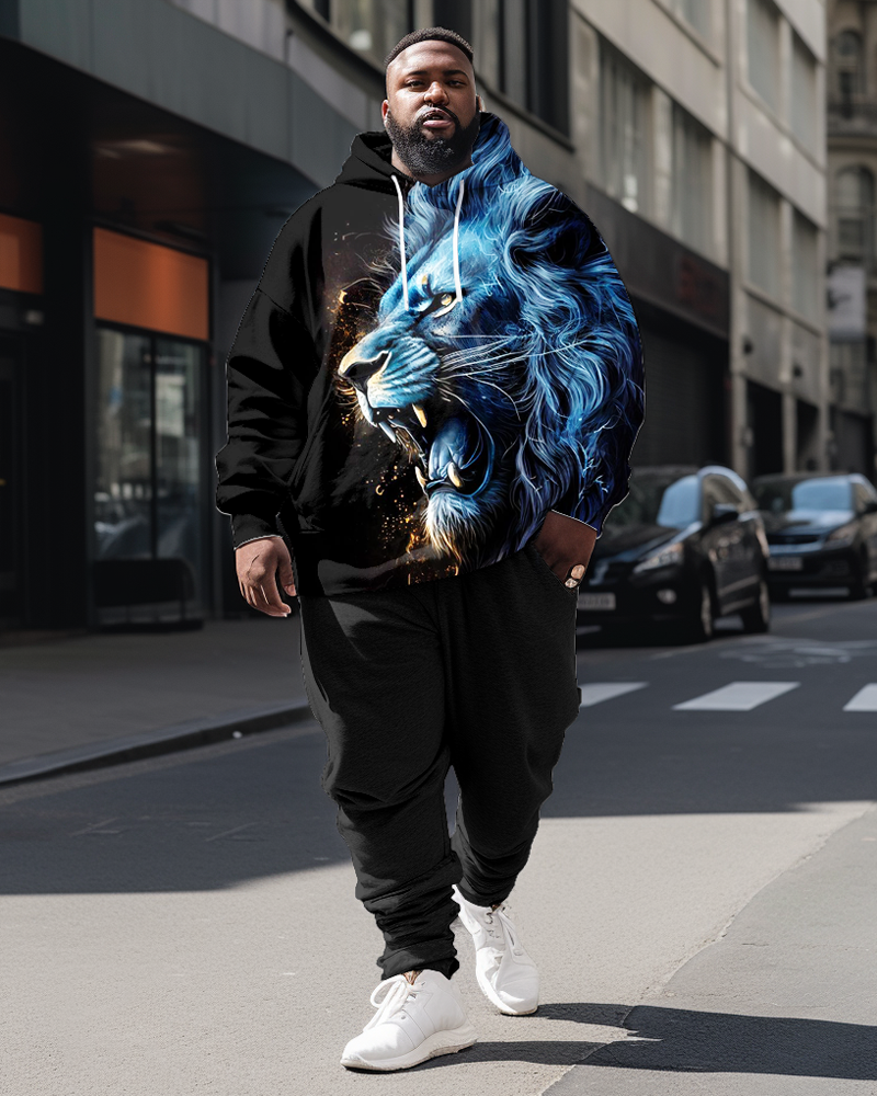 Big & Tall Streetwear Hoodie Sweatpants Set for big men view 1