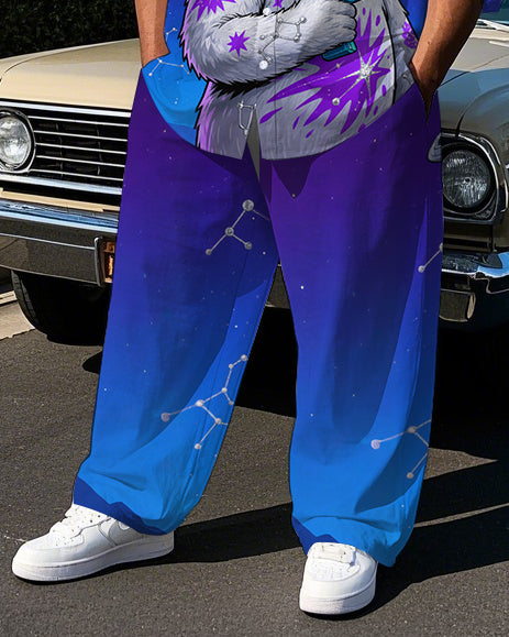 Big & Tall Gradient Streetwear Shirt Pants Set for big men view 3