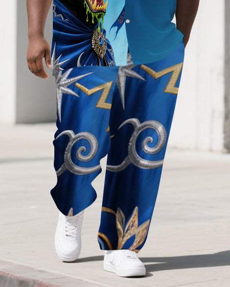 Big & Tall Graphic Vintage T-Shirt Pants Set for big men view 3