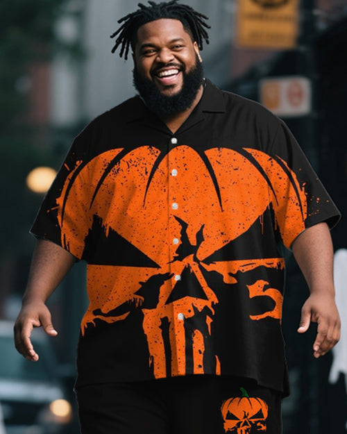 Big & Tall Graphic Skull T-Shirt Pants Set for big men view 2