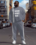 Big & Tall Graphic Hoodie Sweatpants Set for big men view 1