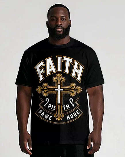 Big & Tall Graphic T-Shirt Shorts Set for big men view 2