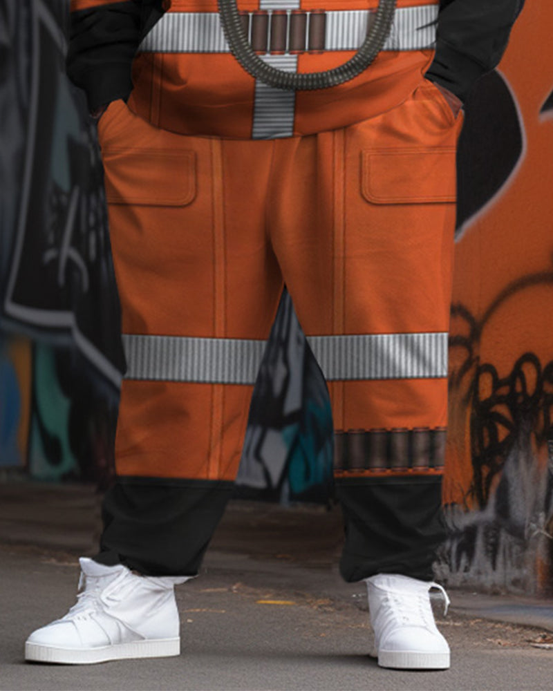 Big & Tall Geometric Hoodie Sweatpants Set for big men view 3