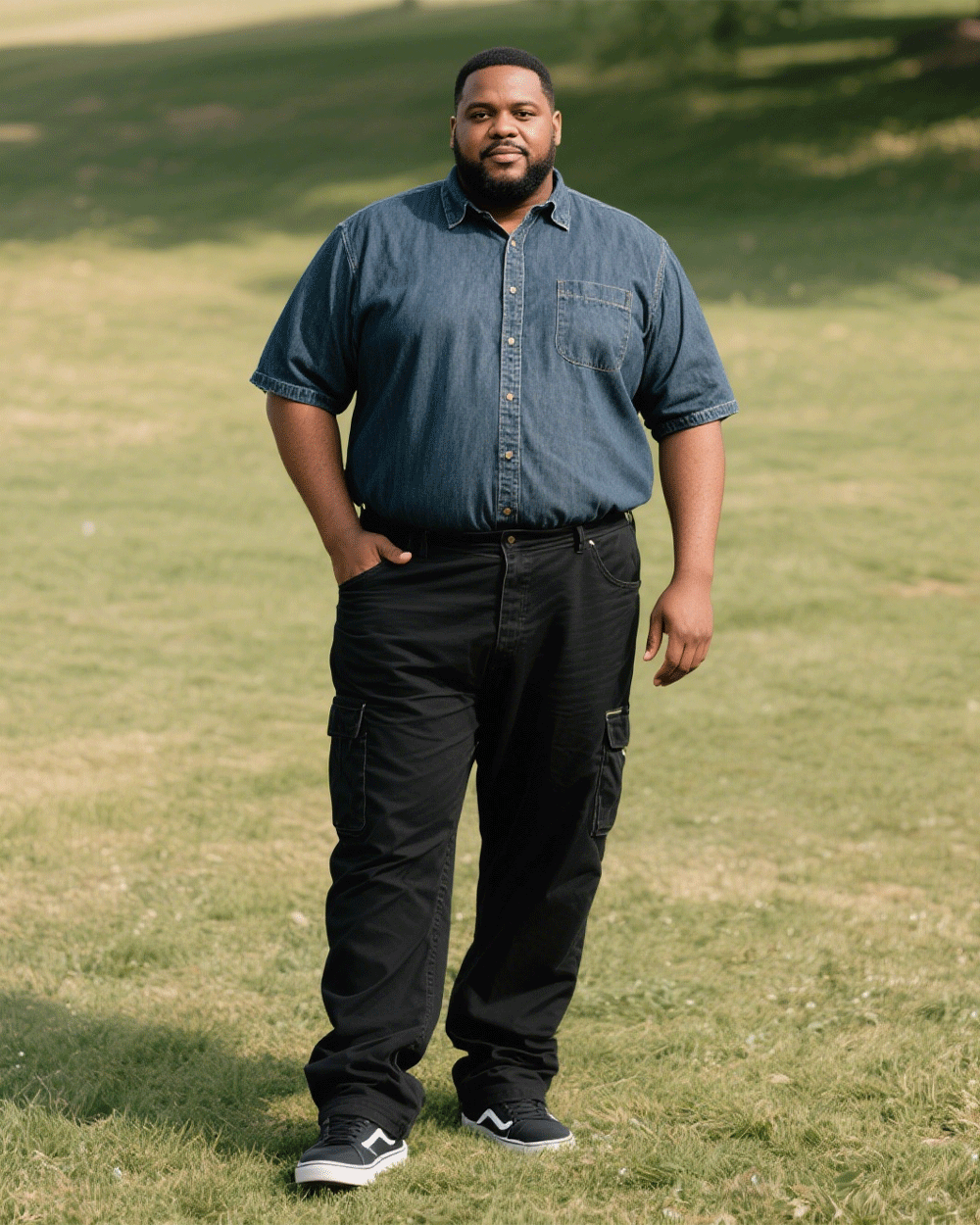 Big & Tall Black T-Shirt Pants Set for big men view 6