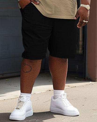 Big & Tall Graphic Streetwear T-Shirt Shorts Set for big men view 4