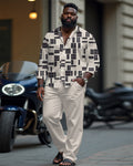 Big & Tall Geometric Two-piece Set for big men view 1