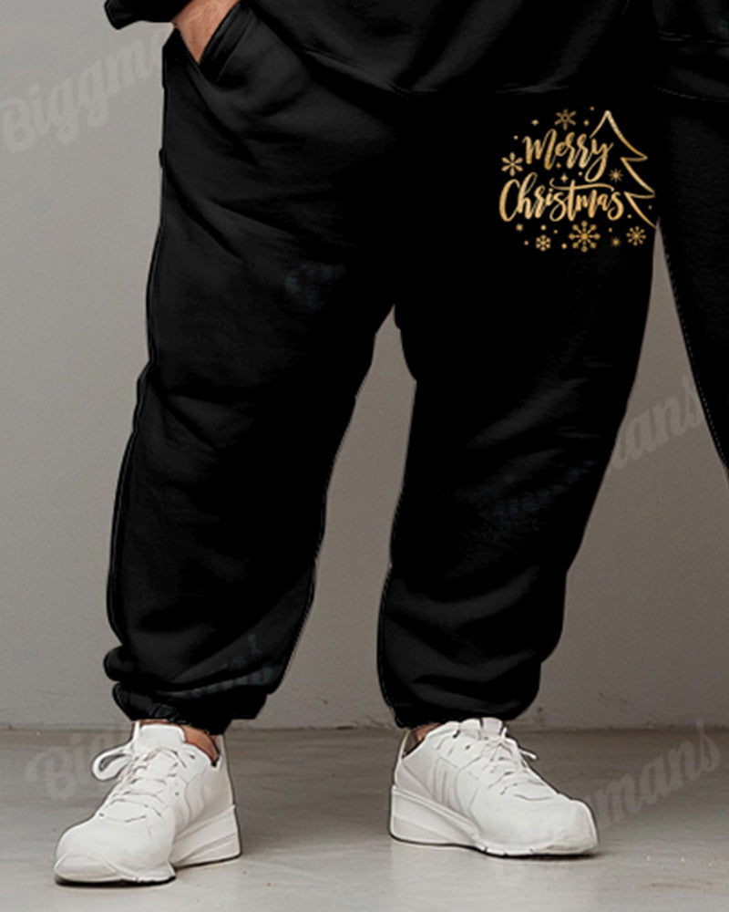 Big & Tall Black Graphic Two-piece Set for big men view 3