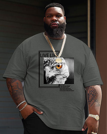 Big & Tall Graphic Streetwear Two-piece Set for big men view 3
