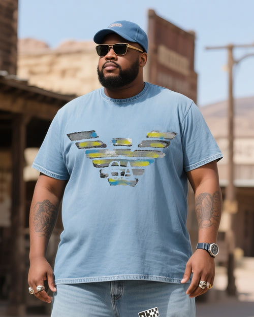 Big & Tall Denim T-Shirt Pants Set for big men view 2