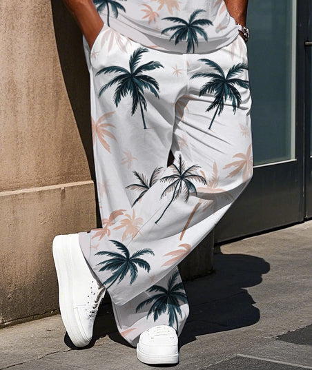 Big & Tall Hawaiian Vest Pants Set for big men view 3