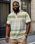 Big & Tall Green Colorblock Striped T-Shirt for big men view 1