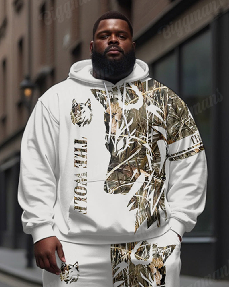 Big & Tall Graphic Streetwear Hoodie Sweatpants Set for big men view 2