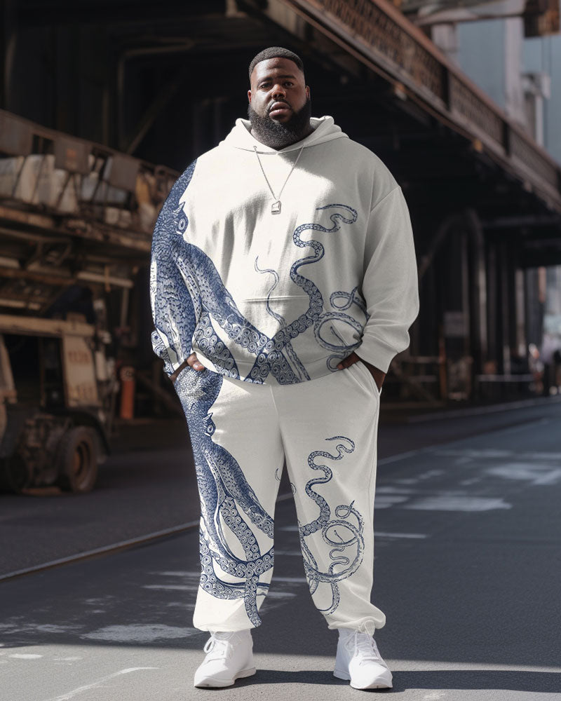 Big & Tall Graphic Hoodie Sweatpants Set for big men view 1