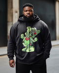 Big & Tall Black Denim Athletic Hoodie Sweatpants Set for big men