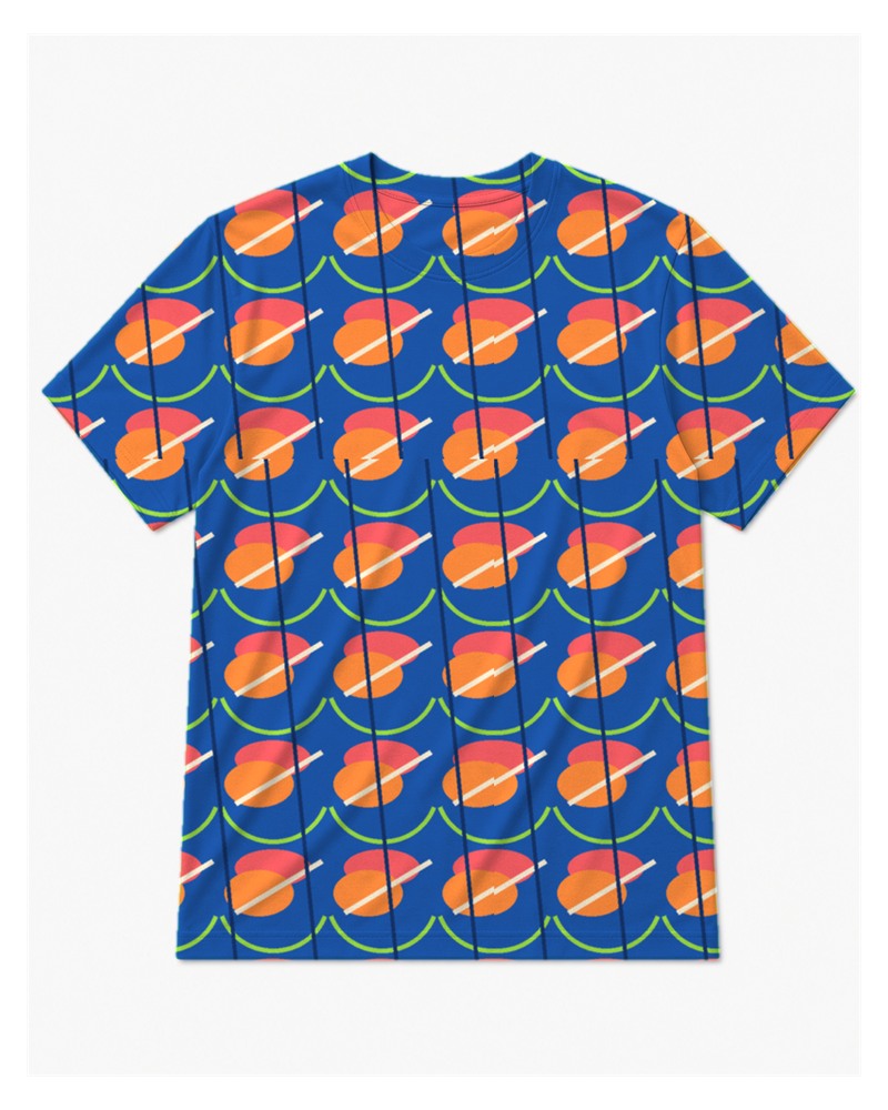 Big & Tall Electric Hibiscus Digital Print T-Shirt and Shorts Set T-Shirt