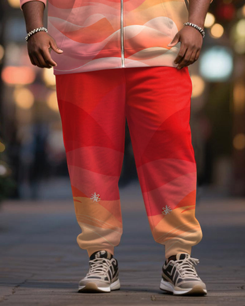 Big & Tall Gradient Graphic Hoodie Sweatpants Set for big men view 3