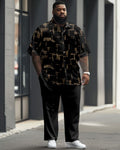 Big & Tall Geometric Graphic Shirt Pants Set for big men view 1
