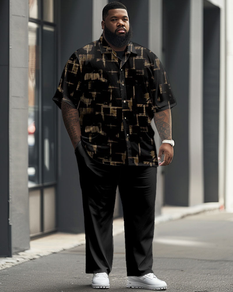 Big & Tall Geometric Graphic Shirt Pants Set for big men view 1