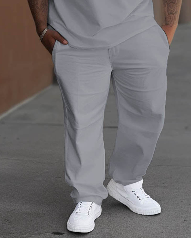 Big & Tall Graphic T-Shirt Pants Set for big men view 3