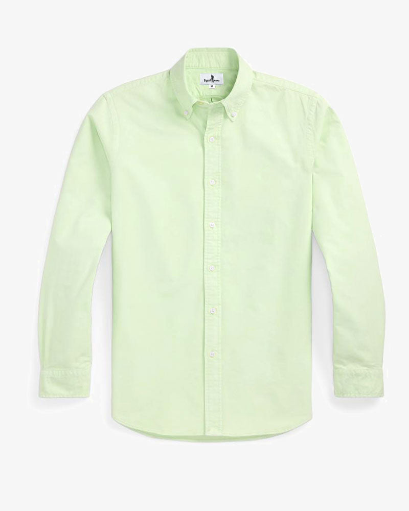Big & Tall Green Solid Color Long Sleeve Shirt for big men view 1