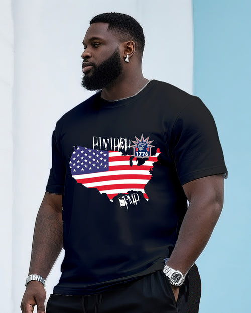 Big & Tall Graphic T-Shirt Shorts Set for big men view 2