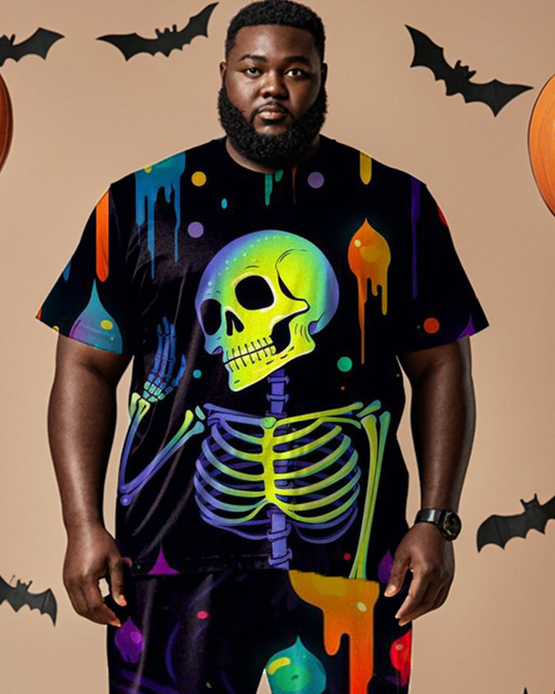 Big & Tall Skull T-Shirt Pants Set for big men view 2