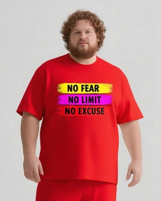 Big & Tall Graphic Streetwear T-Shirt Shorts Set for big men view 8