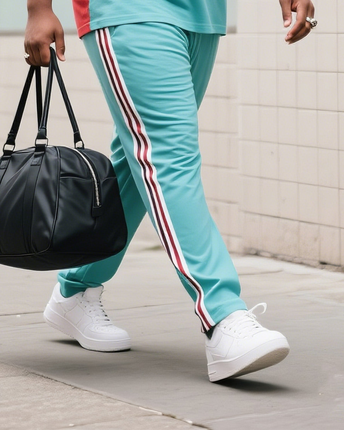 Big & Tall Gradient Streetwear Two-piece Set for big men view 3