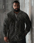 Big & Tall Patchwork Long Sleeve Shirt for big men