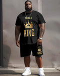 Big & Tall Graphic Streetwear T-Shirt Shorts Set for big men view 1