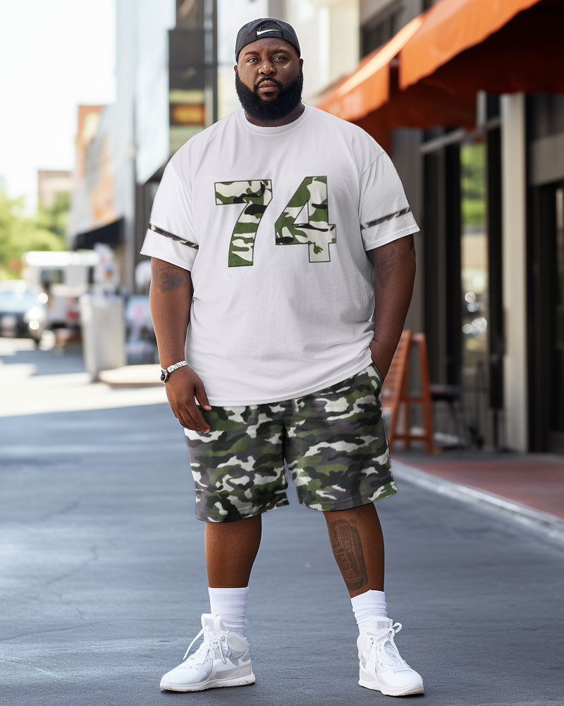 Big & Tall Graffiti Camouflage Two-piece Set for big men view 1