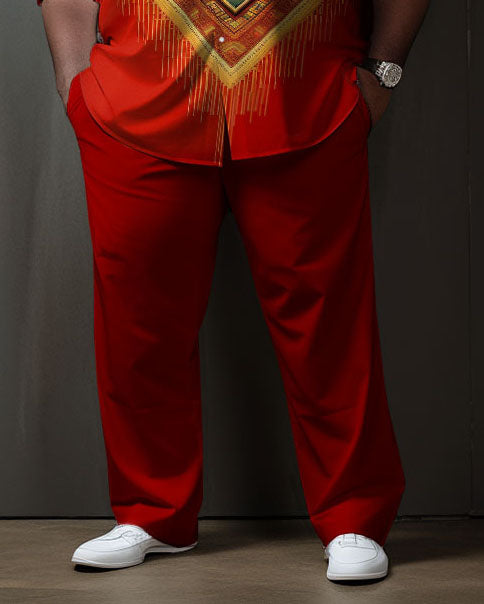 Big & Tall Business Casual Shirt Pants Set for big men view 3