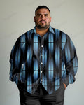 Big & Tall Geometric Long Sleeve Shirt for big men
