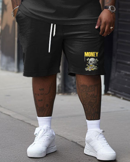 Big & Tall Graphic Streetwear Skull Two-piece Set for big men view 4