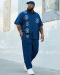 Big & Tall Blue Graphic T-Shirt Pants Set for big men view 1