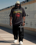 Big & Tall Graphic Graffiti T-Shirt Pants Set for big men view 1
