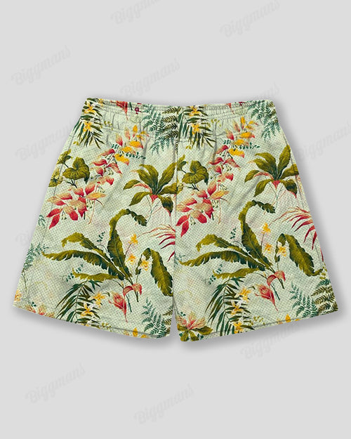 Big & Tall Hawaiian Graphic Graffiti Athletic Shorts for big men